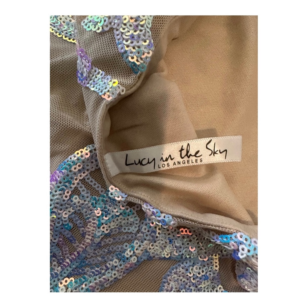 Lucy in the Sky Starstruck Strappy Dress in Nude Iridescence. Size XS. - Picture 7 of 12